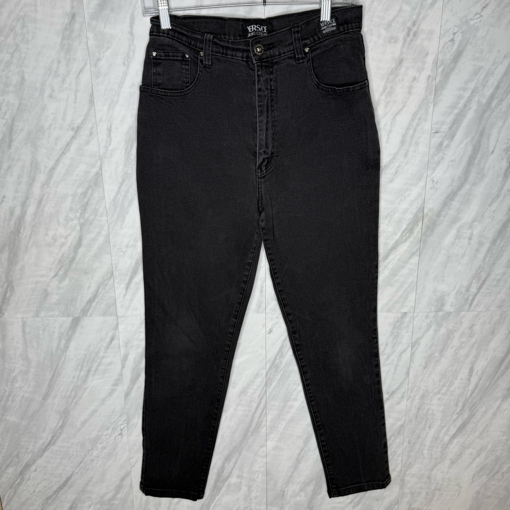 Versace Black High Rise Jeans Sleek Style